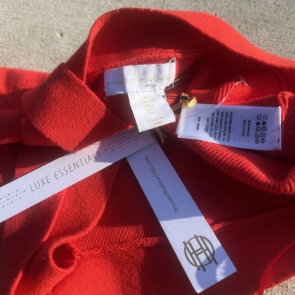 House of Harlow 1960 Luxe Womans Cross Halter Crop Top Red 4th Of July NWT Large - Picture 6 of 7